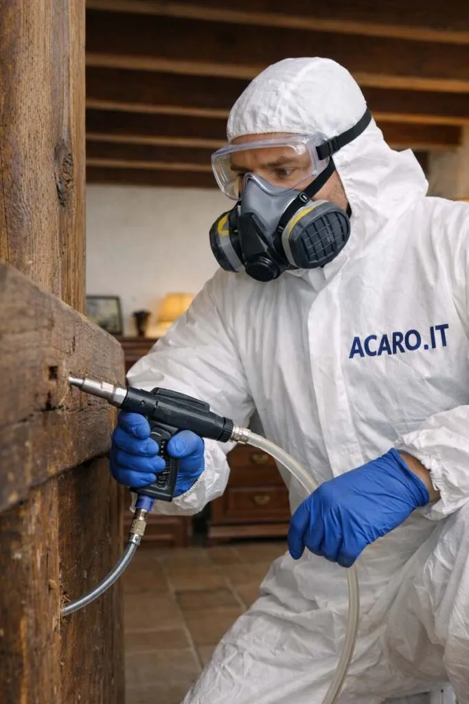 Disinfestazione contro l’acaro del legno