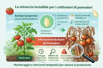 infografica acari del pomodoro