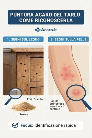 foto puntura acari del tarlo del legno