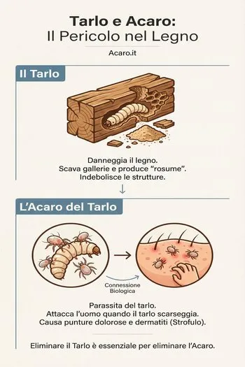 infografica sulla disinfestazione tarlo del legno